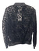 Zara Size Small Black Polyester Front Zip Lace design Standing Collar Jacket Black / Small