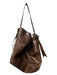 By Anthropologie Dark Brown Leather Cracked / Distressed 1 strap Bag Dark Brown / Large