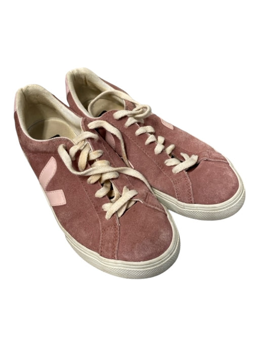 Veja Shoe Size 7 Mauve Suede & Leather Lace Up Low Top Round Toe Flat Sneakers Mauve / 7