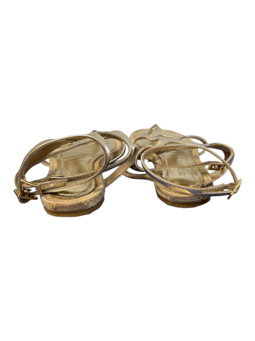 Jimmy Choo Shoe Size 36 Gold Leather Flip Flop Almond Toe Strappy Flat Shoes Gold / 36