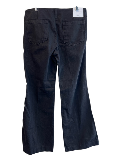 Zara Size 6 Black Cotton High Rise Wide Leg 5 Pocket Jeans Black / 6