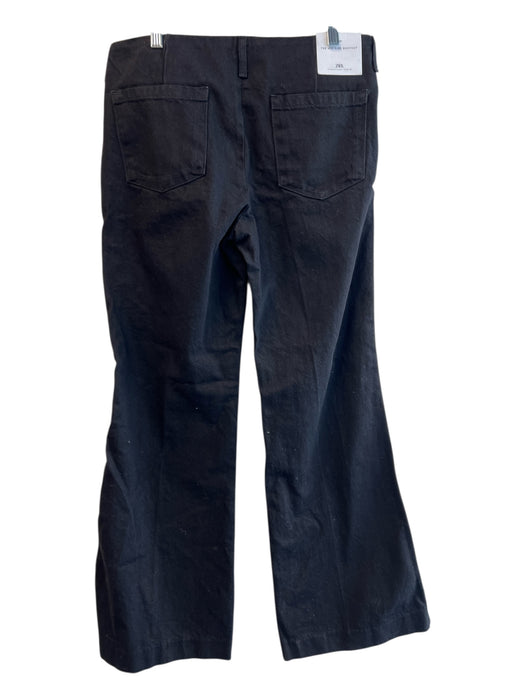 Zara Size 6 Black Cotton High Rise Wide Leg 5 Pocket Jeans Black / 6