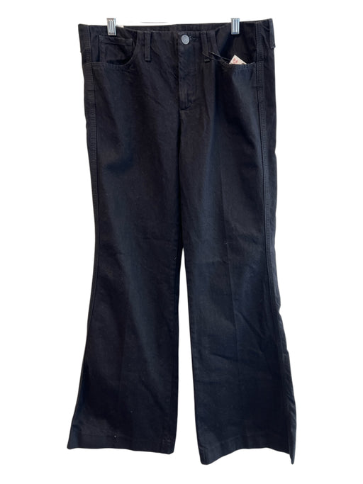 Zara Size 6 Black Cotton High Rise Wide Leg 5 Pocket Jeans Black / 6