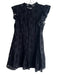 Aura Size S Black Cotton Shirt Sleeves Flower Cut Out Short Sleeve Dress Black / S