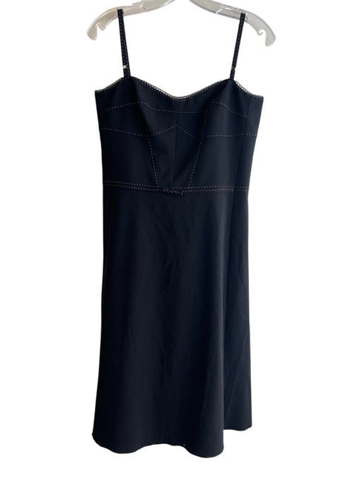 Elie Tahari Size Est M/L Black No Fabric Tag Square Neck Spaghetti Strap Dress Black / Est M/L