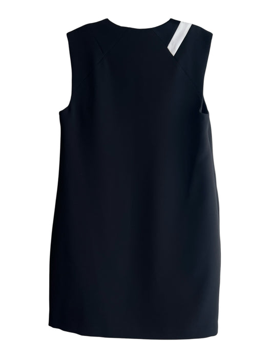Rag & Bone Size 4 Black & White Polyester V Neck Pockets Below Knee Dress Black & White / 4