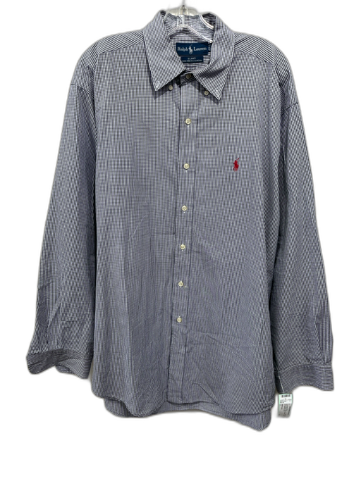 Ralph Lauren Size L Navy & White Cotton Gingham Button up Long Sleeve Shirt Navy & White / L
