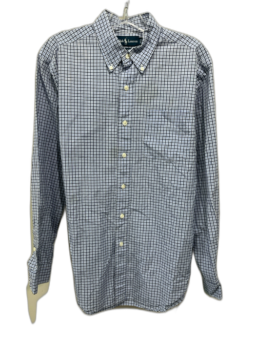 Ralph Lauren Size M Blue & White Cotton Plaid Button Up Men's Long Sleeve Shirt Blue & White / M