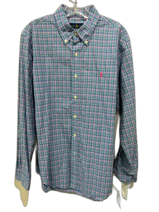 Ralph Lauren Size L Blue & Pink Cotton Plaid Button up Men's Long Sleeve Shirt Blue & Pink / L
