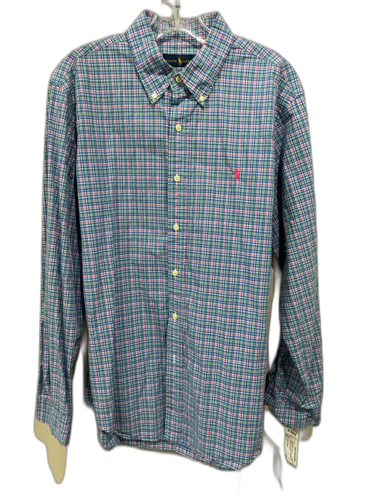 Ralph Lauren Size L Blue & Pink Cotton Plaid Button up Men's Long Sleeve Shirt Blue & Pink / L
