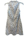 Lilly Pulitzer Size 0 Cream & Gold Cotton V Neck Floral Embroidery Dress Cream & Gold / 0