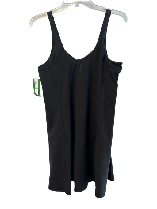 J Crew Size M Black Recycled V Neck Sleeveless Athletic Built in Shorts Dress Black / M