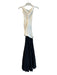 Zara Size XS Cream & Black Polyester Halter Twist Back Back Zip Pleated Dress Cream & Black / XS