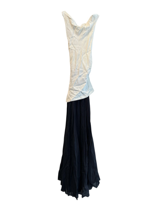 Zara Size XS Cream & Black Polyester Halter Twist Back Back Zip Pleated Dress Cream & Black / XS