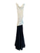 Zara Size XS Cream & Black Polyester Halter Twist Back Back Zip Pleated Dress Cream & Black / XS