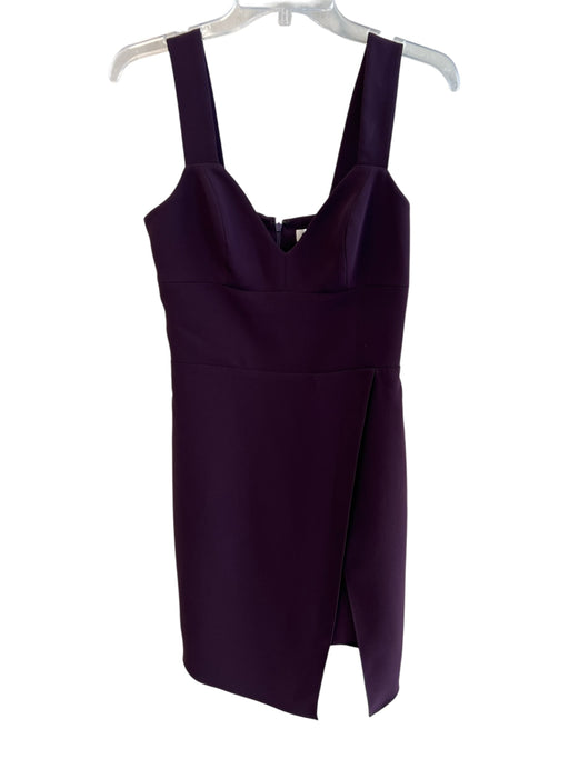 Amanda Uprichard Size S Dark Purple Polyester V Neck Sleeveless Back Zip Dress Dark Purple / S