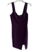 Amanda Uprichard Size S Dark Purple Polyester V Neck Sleeveless Back Zip Dress Dark Purple / S