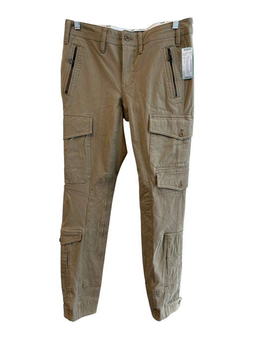 Ralph Lauren Size 8 Khaki Cotton Blend Zip Fly Mid Rise Cargo Pockets Jeans Khaki / 8