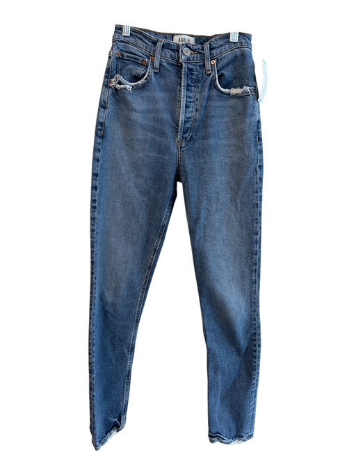Agolde Size 23 Medium Wash Lyocell blend High Rise Button Fly distressed Jeans Medium Wash / 23