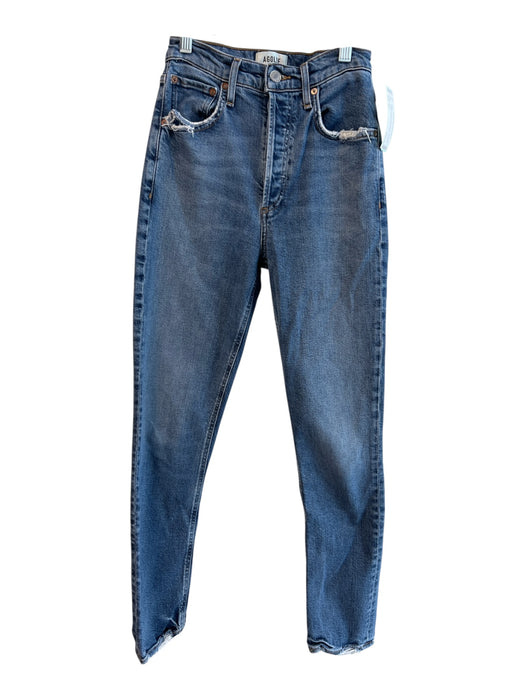 Agolde Size 23 Medium Wash Lyocell blend High Rise Button Fly distressed Jeans Medium Wash / 23