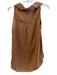 L'agence Size XS Clay Brown Silk V Neck Sleeveless Lapel Faux Wrap Top Clay Brown / XS