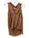 L'agence Size XS Clay Brown Silk V Neck Sleeveless Lapel Faux Wrap Top Clay Brown / XS