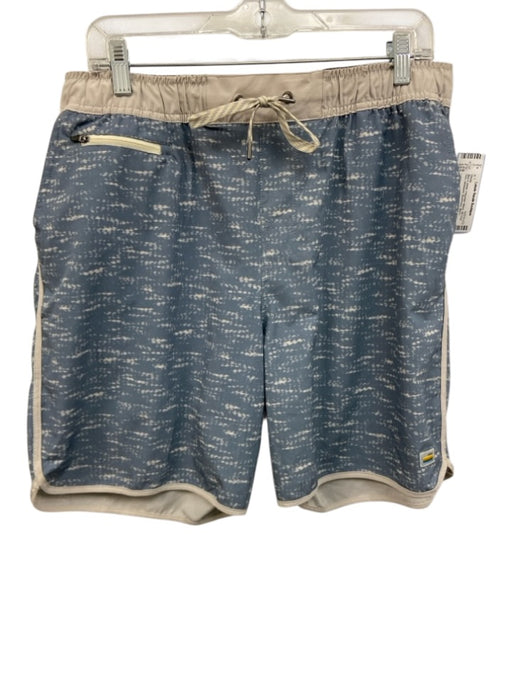 Lululemon Size XL Blue & White Polyester Blend All Over Print Athleisure Shorts Blue & White / XL