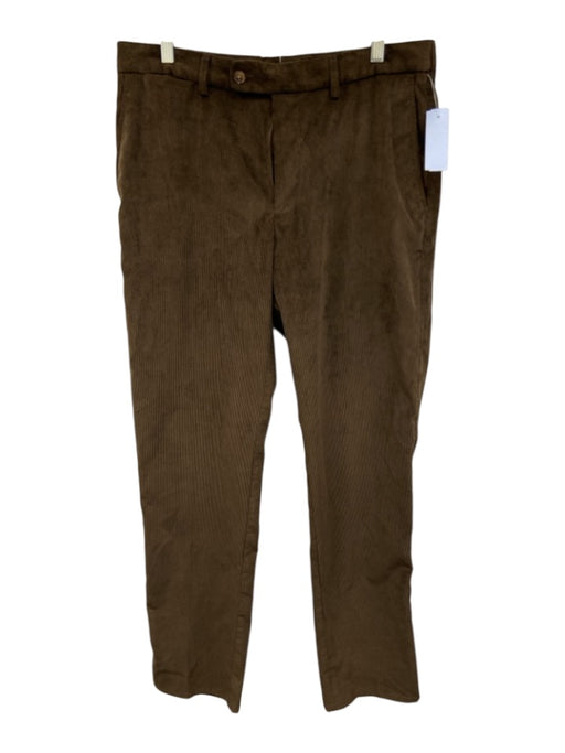 Peter Millar Size 34 Brown Cotton Solid Khaki Corduroy Men's Pants Brown / 34