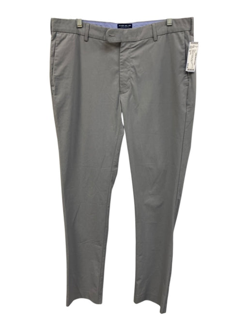 Peter Millar Size 35 Gray Synthetic Solid Khaki Athleisure Men's Pants Gray / 35