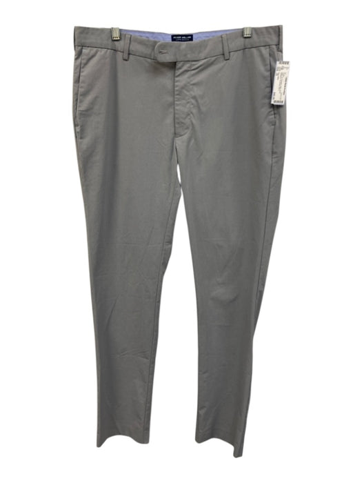 Peter Millar Size 35 Gray Synthetic Solid Khaki Athleisure Men's Pants Gray / 35