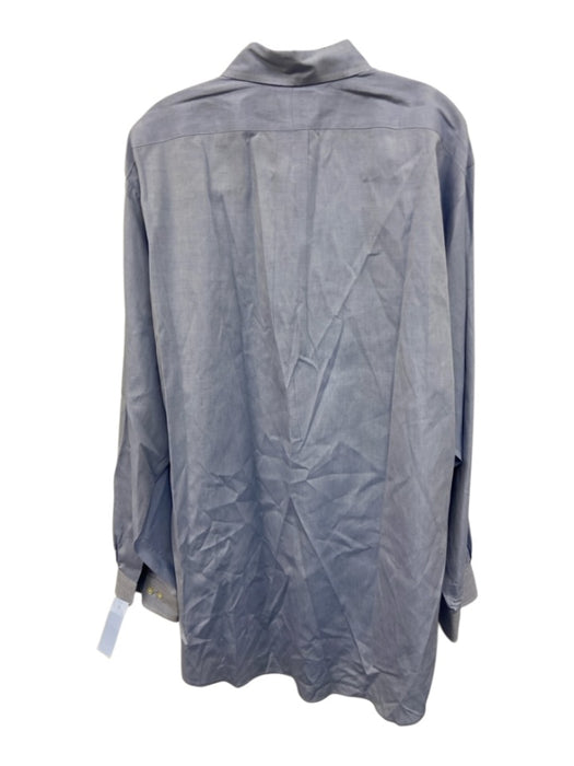 Ralph Lauren AS IS Size 16.5 Blue Cotton Solid Button Up Men's Long Sleeve Shirt Blue / 16.5