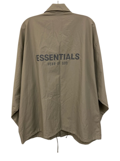 Essentials Size L Beige Synthetic Solid Coach Men's Jacket Beige / L