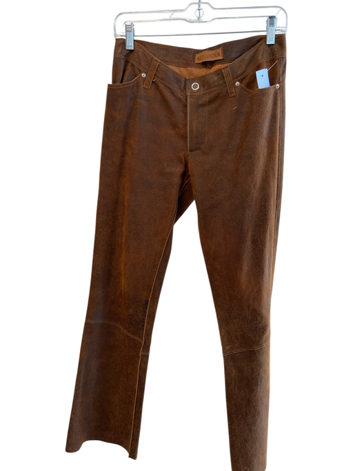 Alexander Size 40 Rust Leather 4 Pocket Zip Fly Boot Cut mid rise Pants Rust / 40