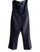 Zara Size Large Black Strapless Back Zip Bow Detail Straight Leg Jumpsuit Black / Large