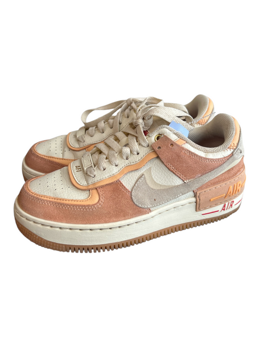 Nike Air Shoe Size 6 Cream & Peach Leather & Suede Low Top Lace Up Sneaker Shoes Cream & Peach / 6