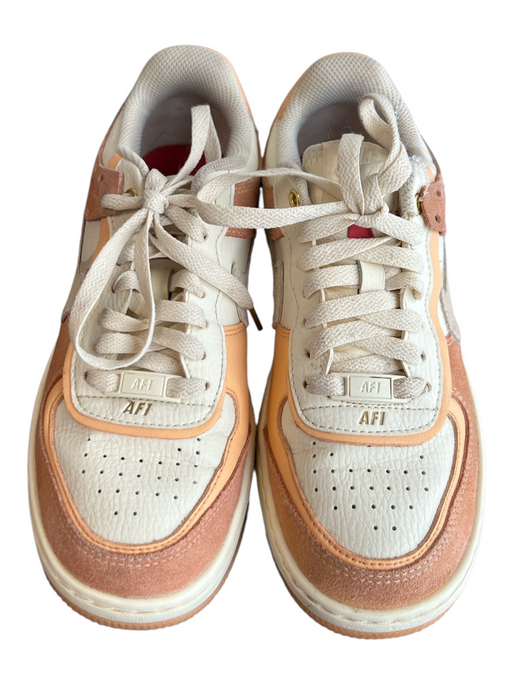 Nike Air Shoe Size 6 Cream & Peach Leather & Suede Low Top Lace Up Sneaker Shoes Cream & Peach / 6