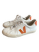 Veja Shoe Size 8.5 White & Orange Leather Low Top Lace Up Round Toe Shoes White & Orange / 8.5