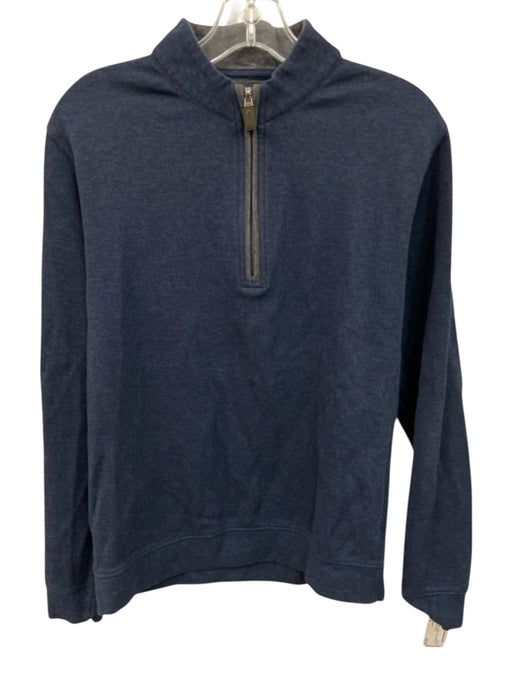 Johnnie O Size S Navy Blue Cotton Solid Quarter Zip Men's Jacket Navy Blue / S