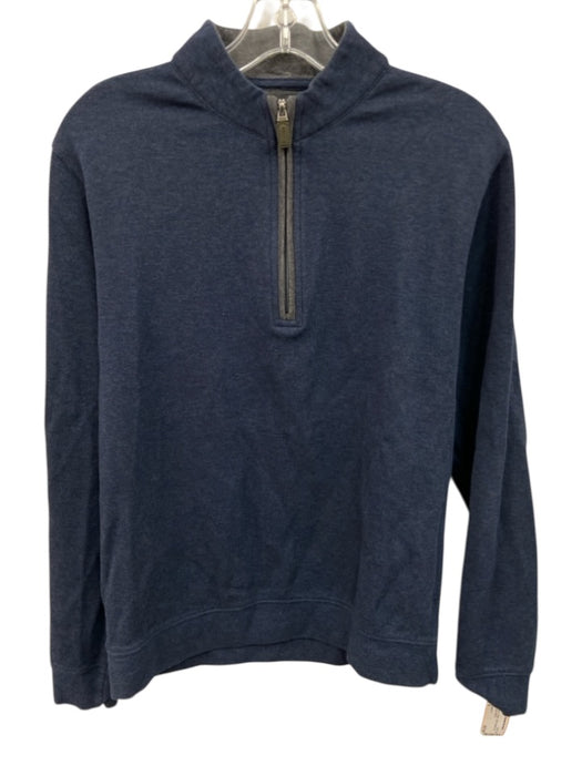 Johnnie O Size S Navy Blue Cotton Solid Quarter Zip Men's Jacket Navy Blue / S