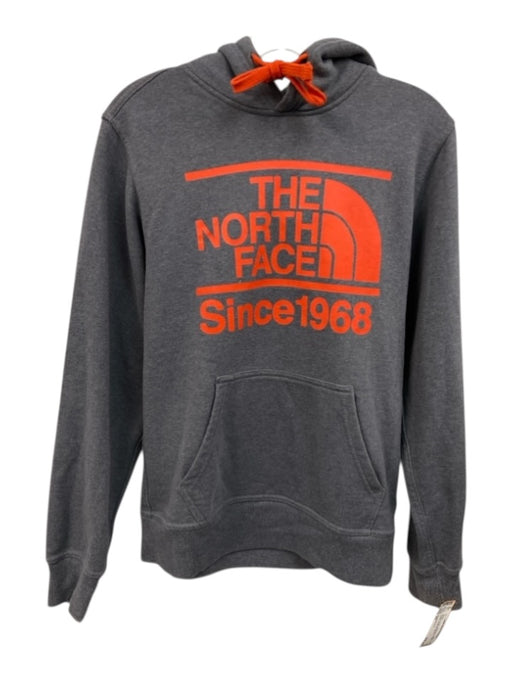 The North Face Size XS Orange & Gray Cotton Blend Solid Hoodie Men's Jacket Orange & Gray / XS