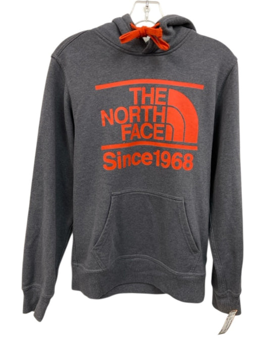 The North Face Size XS Orange & Gray Cotton Blend Solid Hoodie Men's Jacket Orange & Gray / XS