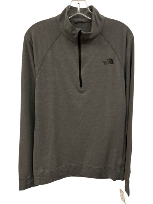 The North Face Size S Gray & Black Polyester Quarter Zip Men's Long Sleeve Shirt Gray & Black / S