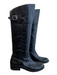 Coach Shoe Size 7 Black Leather Silver Buckle Almond Toe Knee High Boots Black / 7