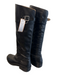 Coach Shoe Size 7 Black Leather Silver Buckle Almond Toe Knee High Boots Black / 7