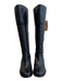 Coach Shoe Size 7 Black Leather Silver Buckle Almond Toe Knee High Boots Black / 7
