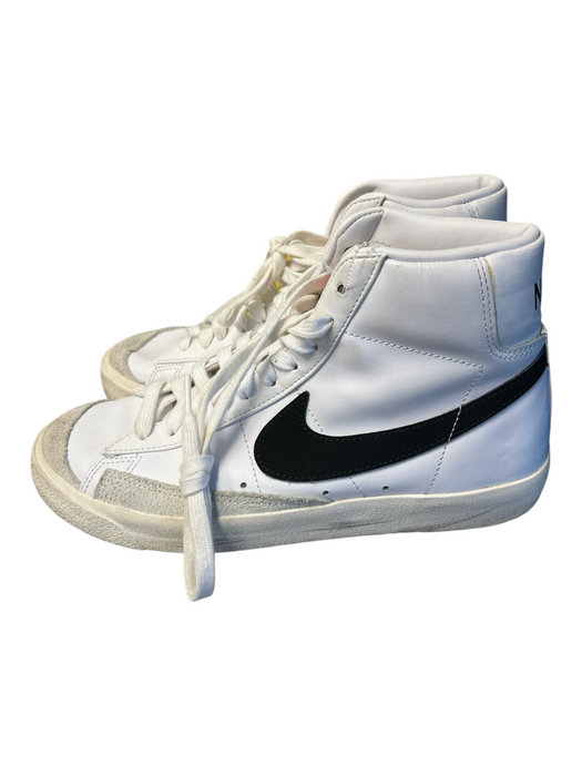 Nike Shoe Size 9 White & Black Leather & Suede High Top Lace Up Round Toe Shoes White & Black / 9