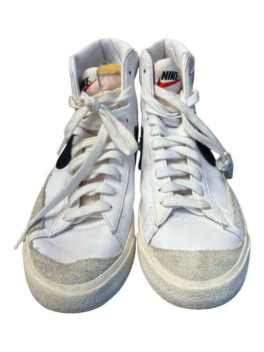 Nike Shoe Size 9 White & Black Leather & Suede High Top Lace Up Round Toe Shoes White & Black / 9