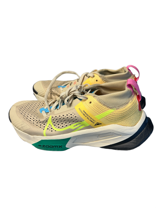 Nike Shoe Size 6.5 Beige, Yellow & Green Fabric Perforated Low Top Lace Up Shoes Beige, Yellow & Green / 6.5