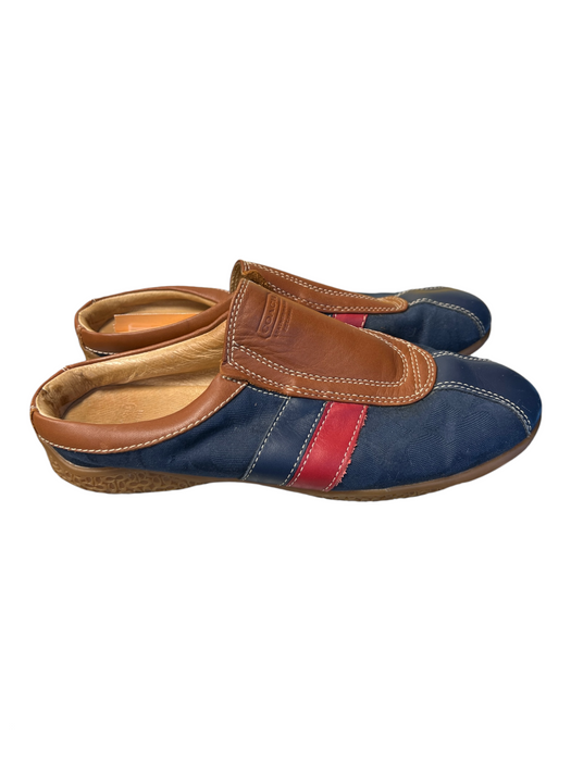 Coach Shoe Size 6 Blue, brown & Red Leather Contrast Stitch Almond Toe Shoes Blue, brown & Red / 6