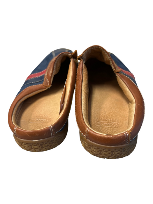 Coach Shoe Size 6 Blue, brown & Red Leather Contrast Stitch Almond Toe Shoes Blue, brown & Red / 6
